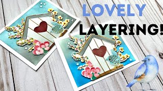 Have You Tried Layered Stenciling Bird House Card