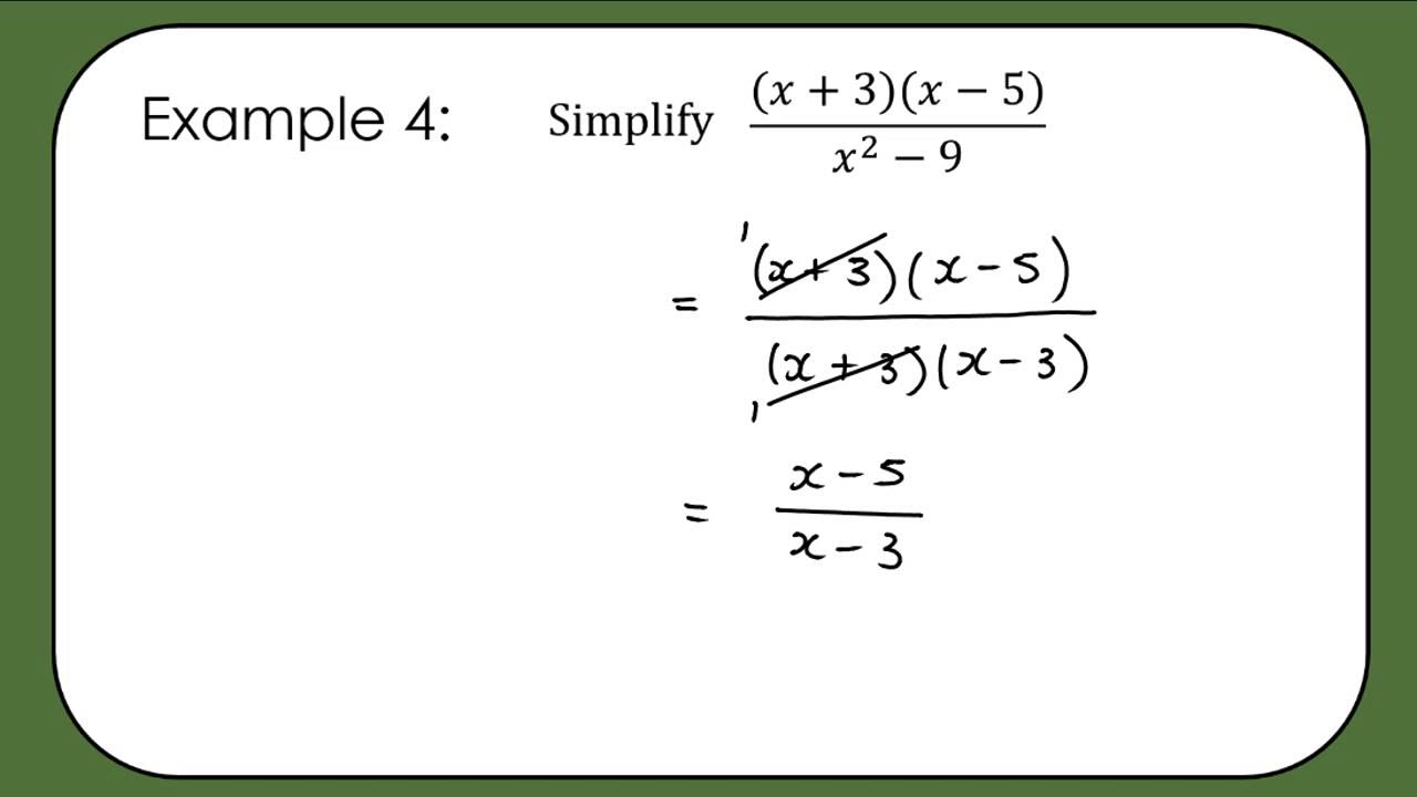 02 Simplifying Algebraic Fractions - Part 1 - YouTube