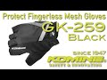 KOMINE コミネ GK-259 Protect Fingerless Mesh Gloves, Black / GK-259 プロテクトフィンガーレスメッシュグローブ,ブラック