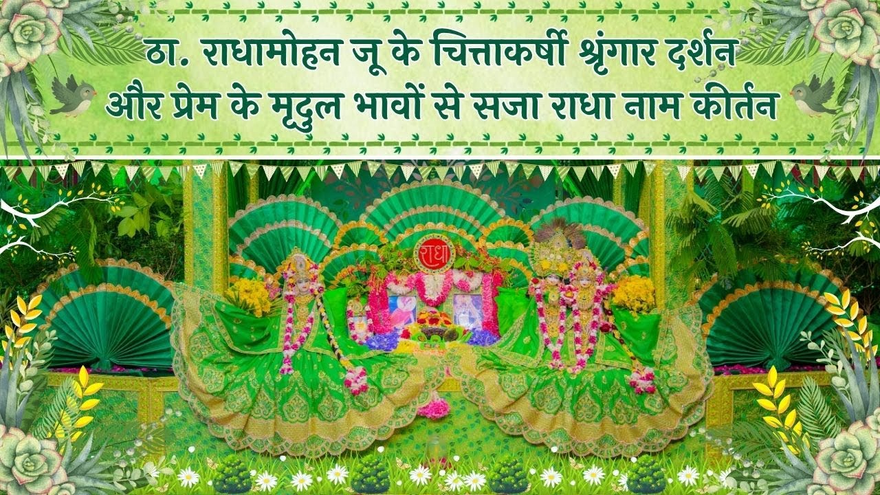 ठा. राधामोहन जू के चित्ताकर्षी श्रृंगार दर्शन और मृदुल भावों से सजा राधा नाम कीर्तन // 29/10/25