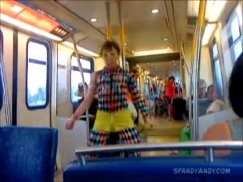 spondylolisthesis SpandyAndy Adventures - Dancing on Vancouver Skytrain - Cell Cam