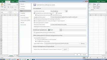 How to Enable Auto save in Excel.