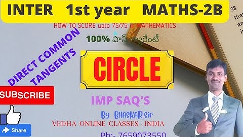 CIRCLE, Direct Common Tangents, IMPORTANT Long answer questions, Mathematics 2B, inter, TS & AP.