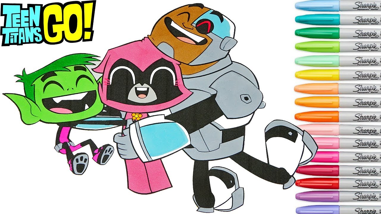 Teen Titans Go Coloring Book Pages Raven Beast Boy Cyborg ...