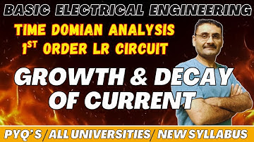 Growth and Decay of Current | In Inductor | Time Domain Analysis | 1st order LR Circuit | BEE