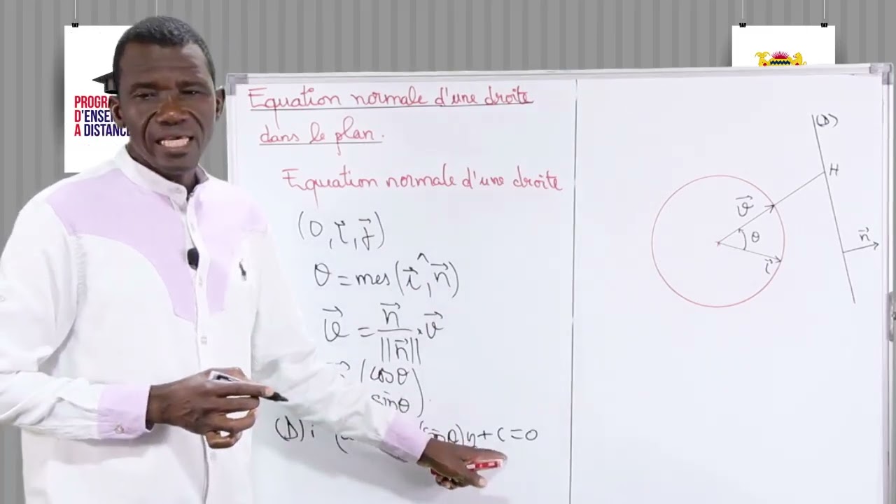 Leçon 69 Equation normale d'une droite dans le plan