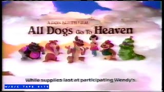 Nice! Wendys 1989 All Dogs Go to Heaven Complete Set of 6