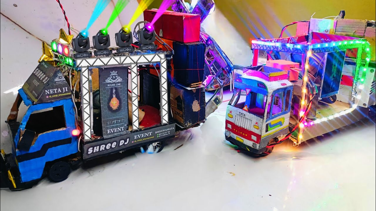 Mini dj truck and trala setup for barat ll how to make mini DJ for barat 