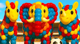 The mascot vibrato assistant elephant placed on the football field is popular, co-produced