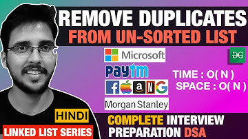 Remove duplicates from an unsorted linked list 🔥 Hindi c++ @GeeksforGeeksVideos LinkedList data structure