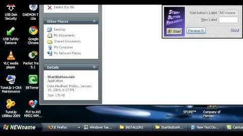 Rename XP Start Menu Text