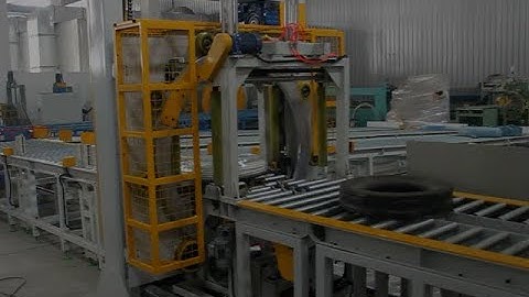 Automatic horizontal tyre stretch wrapper packing line | FHOPE