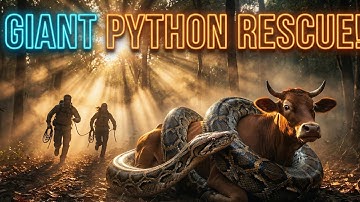 GIANT PYTHON ATTACK ON COW | Heart-Stopping Forest Rescue Caught on Camera #viralvideo 