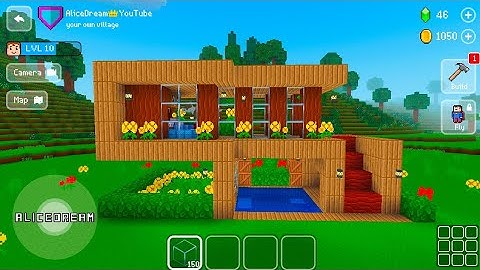 🌳Block Craft 3D Tutorial: Modern House With Pool 🏡#34