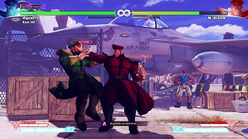 Bison back throw meaty DF+HP combo 2