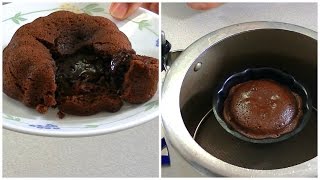 Bake molten lava cake in pressure cooker. it has 620 calories with
liquid chocolate inside. time is 7 minutes on high flame microwave
safe bowl. co...