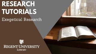 Scripture & Exegetical Research