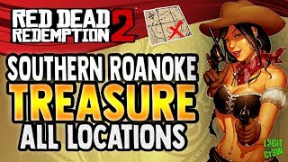 ❌ Red Dead Redemption 2 Online 💰 SOUTHERN ROANOKE Treasure Map Location - All Locations - RDR2