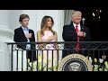 Melania Nudges President Trump to Put Hand on Heart for 'Star-Spangled Banner'