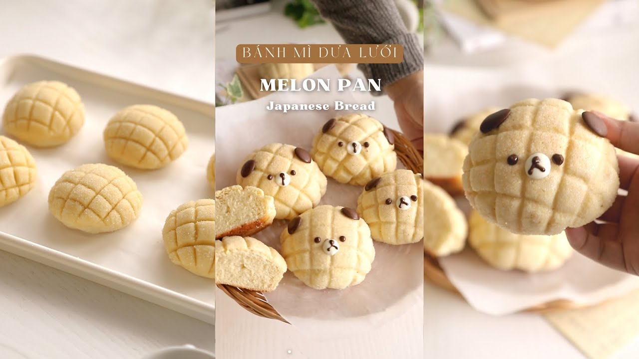 Dorami's favorite food MELON PAN (Japanese Bread) Bánh Mì Dưa Lưới