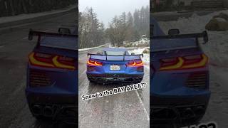 C8 meets Bay Area snow🤯❄️ #bayarea #snow #corvette #cars #automobile #c8 #reels