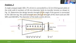 Module- 4 Lecture 5. Numerical Examples on Design Tensile Strength of different sections.