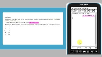 General Maths with ClassPad – calculating a probability assoc. with a normal distribution