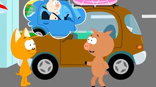Котенок и автомойка - Настоящий загар 🚜 Мультфильм для детей
