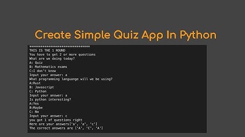 Create quiz application in python