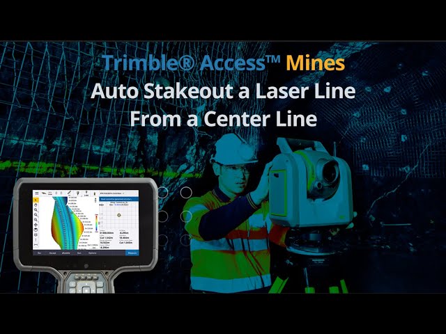Laser Line from a Center Line Stakeout - Trimble Access Mines