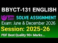 BBYCT 131 Solved Assignment 2025-26 English, BBYCT 131 Solved Assignment 25-26, BBYCT-131 Assignment