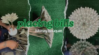 Step 2 | how to place bills for money bouquet tutorial