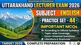 🎯Ukpsc प्रवक्ता मुख्य परीक्षा 2026🎯 English Litrature practice set- 44 ✅ परीक्षा से संबंधित प्रश्न।