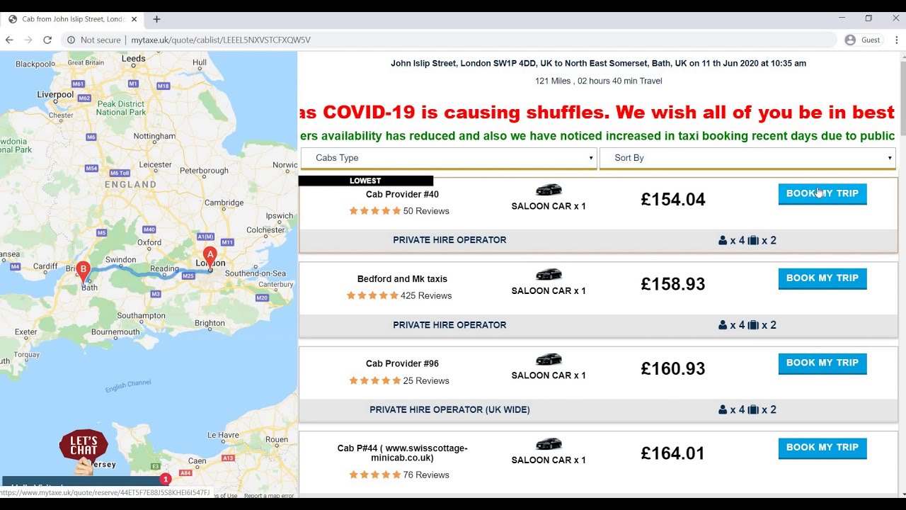How To Book a Cheap taxi From London to Bath & north east somerset
