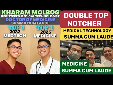 Double Top Notcher Med Tech Top 1, Physician Licensure Top 1, Kharam Molbog RMT, MD, from UST