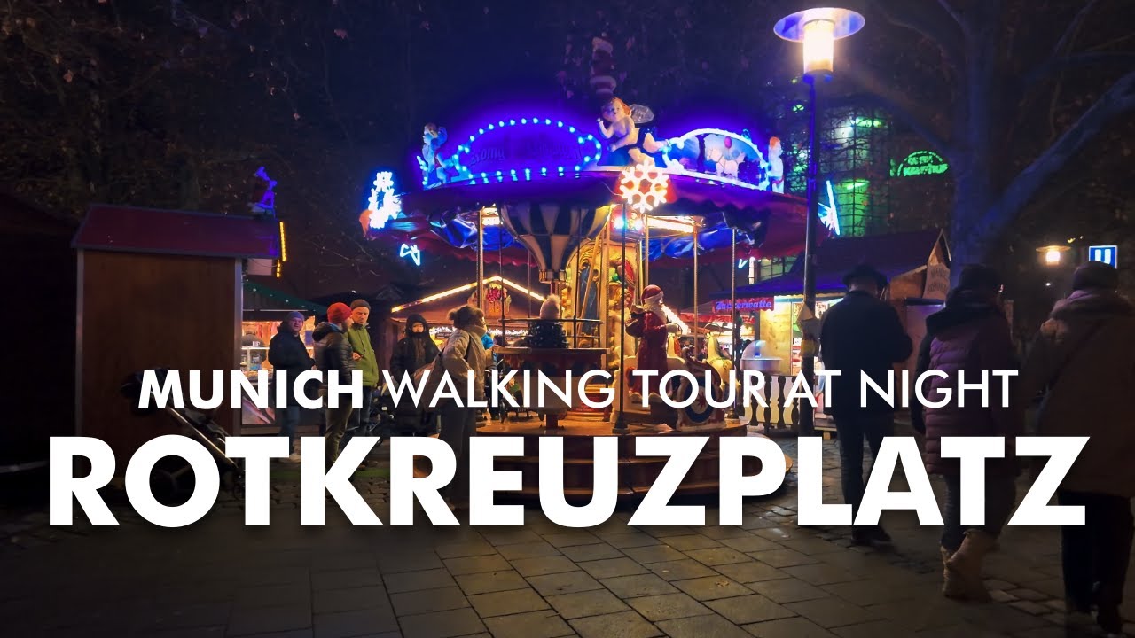 Christmas Market at Night | 4K Munich Walking Tour