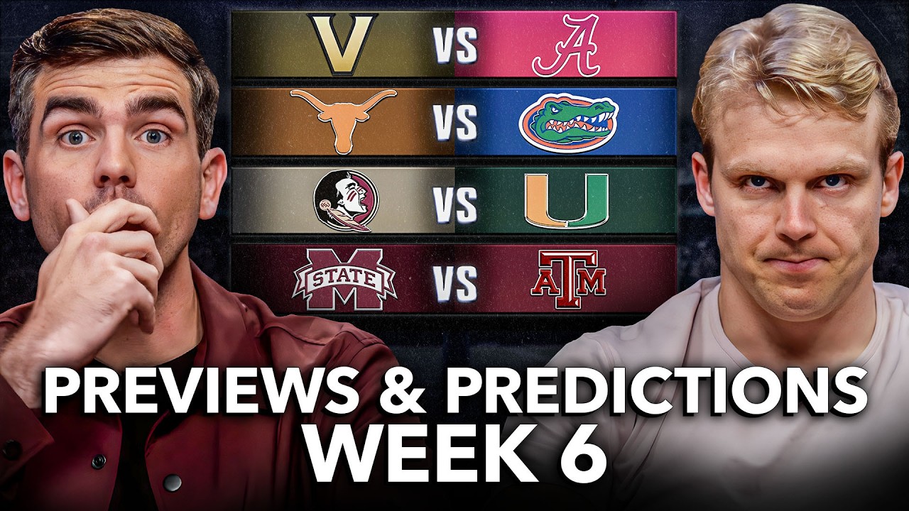 ПРОГНОЗЫ 6-й недели студенческого футбола с Джей Ди Пикеллом из On3 | Алабама против Вандербильта...