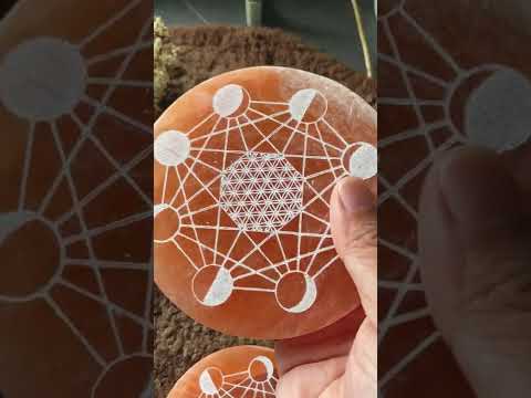 Peach Selenite Moon Phases plate (example - more orange)