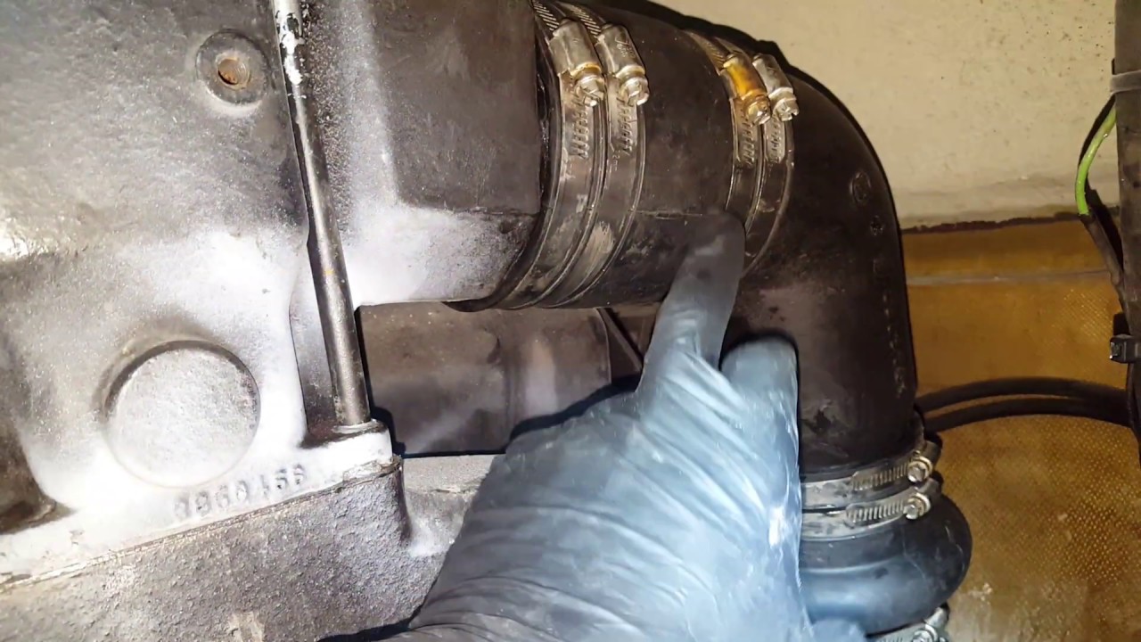 Boat Transom and Floor Rebuild - Installing the OMC/Volvo Exhaust Manifold Hose/Pipe - Part 72