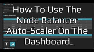 How To Use The Node Balancer Auto-Scaler On The Dashboard