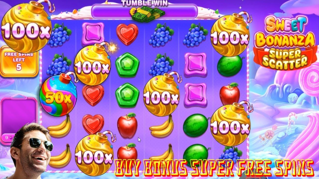 Machine à sous Sweet Bonanza Super Scatter Achat des Super Free Spins comme jeu Bonus