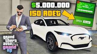 GTA 5 GRAND RP DE 150 TANE KAZI KAZAN AÇTIM ! 5 MİLYON $ 'LIK ARABA ÇIKTI !