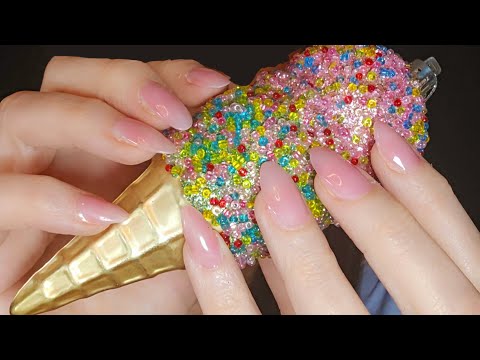 ASMR Scratching and Tapping On Textured Ornaments  | No Talking After Intro