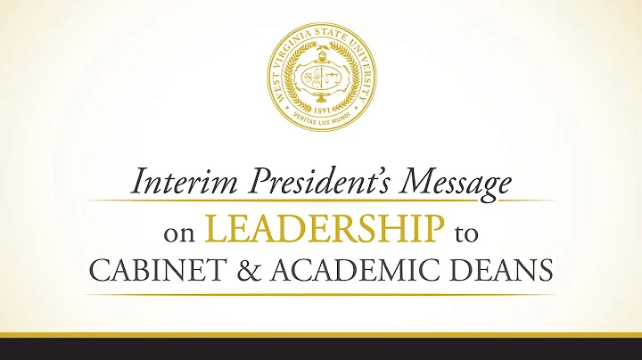Interim President R. Charles Byers Message on Lead...