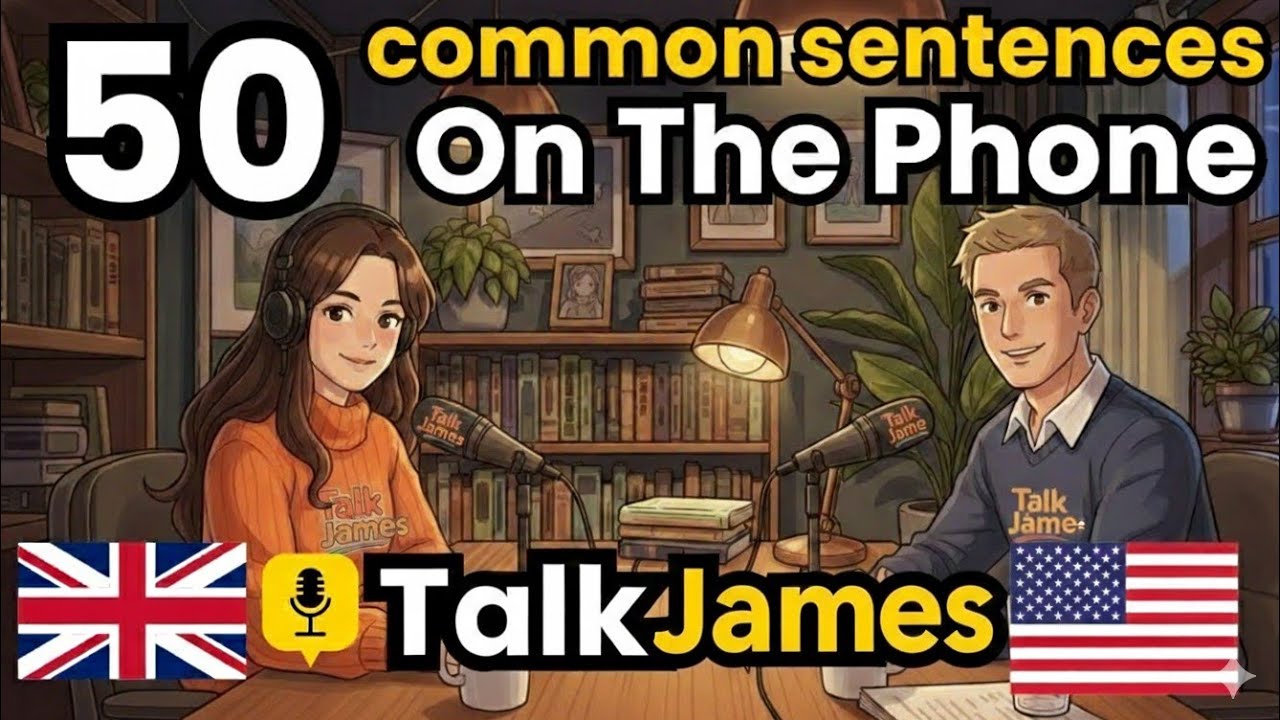 50 Essential Phrases & How to Talk on the Phone in English | EnglishConversation Practice|Talk James