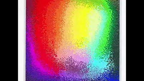 pixelated rainbow gradient mesh plotted with axidraw pen plotter - 10 hours in 53 seconds