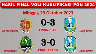 Hasil Final Voli Kualifikasi PON 2024 Hari Ini │ Jawa Barat vs Jawa Timur │ Minggu, 29 Oktober 2023│