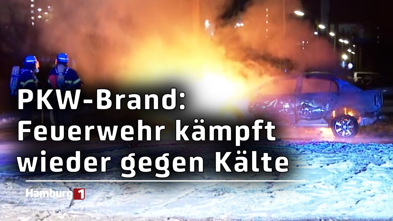 Hydrant zugefroren: Feuerwehr bei PKW-Brand erneut von Glatteis betroffen