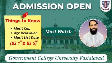 Merit lists & Merit Calculation for BS & BS 5th | GCUF Admission 22 | Application for Age Relaxation