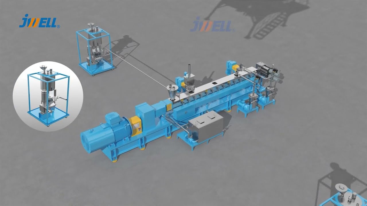 Twin-screw Extruder Compounding | Loss in weight Dosing System | Side feeding | Jwell Machinery